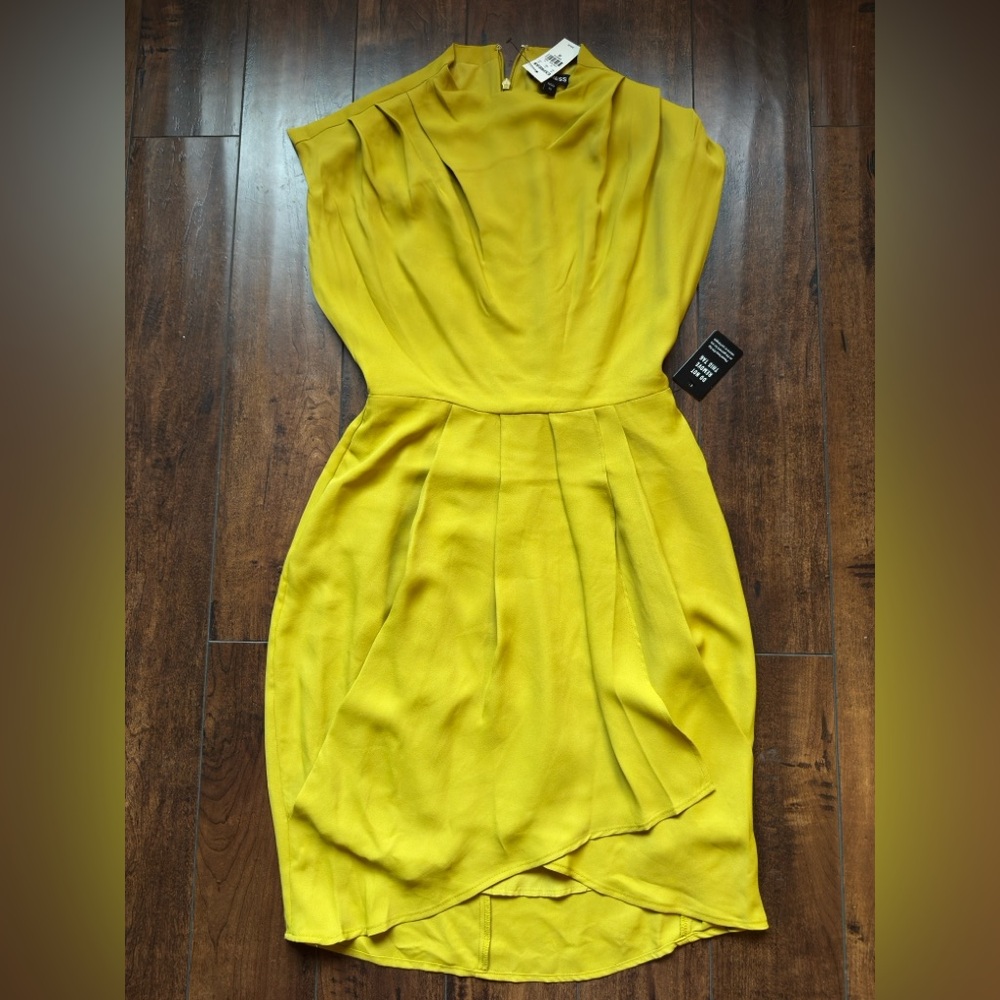 Express Asymmetrical Yellow Dress